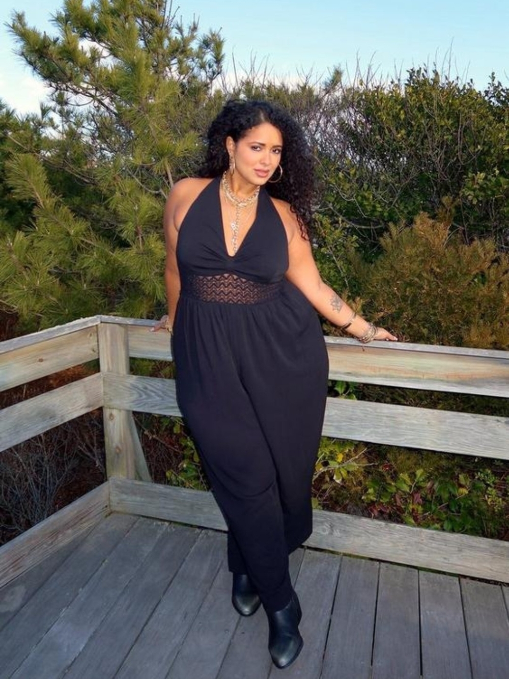 Brand New Torrid Festi Black Halter Lace-Waist Jumpsuit Size 5